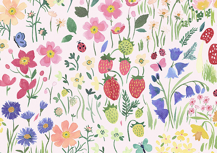 Wee Blue Bell Secret Garden, Rose - Made to Measure Curtains - Image 8